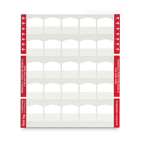 Redi-Tag Laser Printable Index Tabs, 1/5-Cut, White, 1.13" Wide, 100/Pack (33117)