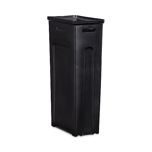 Rubbermaid Commercial Sustain Decorative Refuse with Recycling Lid, 15 gal, Metal/Plastic, Black/Green (2078991)