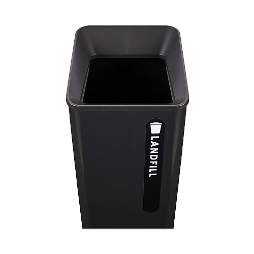 Rubbermaid Commercial Sustain Decorative Refuse with Recycling Lid, 23 gal, Metal/Plastic, Black (2078988)
