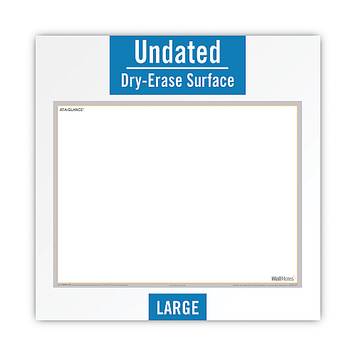 AT-A-GLANCE WallMates Self-Adhesive Dry Erase Writing/Planning Surface, 36 x 24, White/Gray/Orange Sheets, Undated (AW601028)