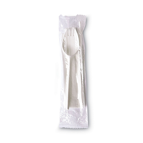 Boardwalk School Cutlery Kit, Napkin/Spork/Straw, White, 1000/Carton (BWKSCHOOLMWPP)