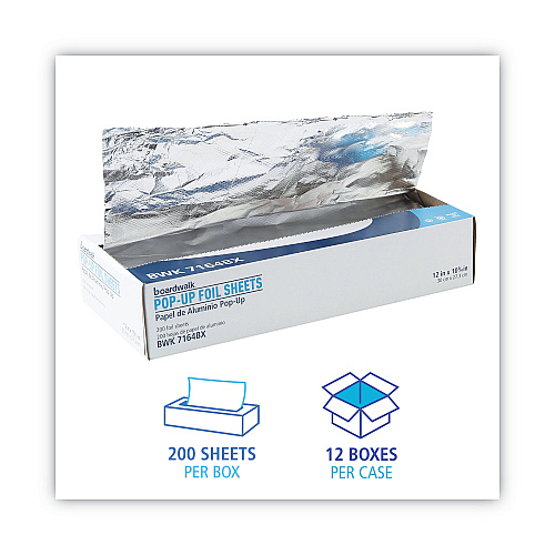 Boardwalk&reg; Single Pop-Up Aluminum Foil Sheets, 2400 Sheets (BWK7164)