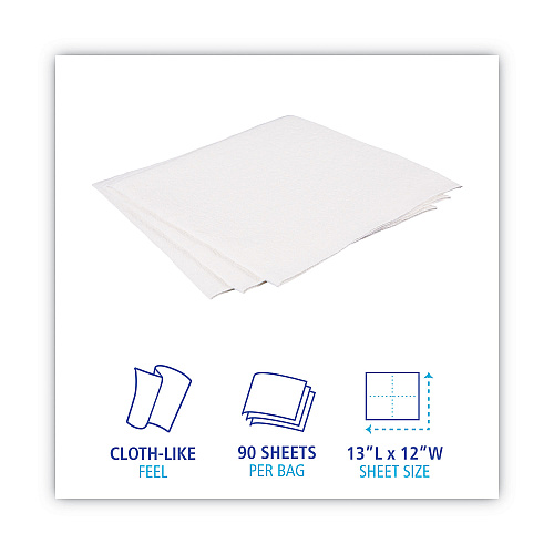 Boardwalk&reg; DRC Wipers, White, 12 x 13, 1080/Carton (BWKV030QPW)