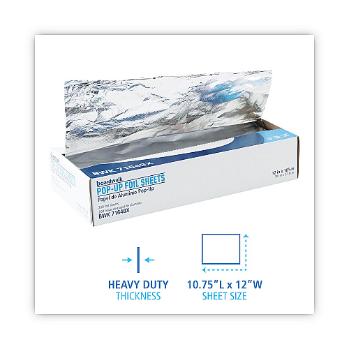 Boardwalk&reg; Single Pop-Up Aluminum Foil Sheets, 2400 Sheets (BWK7164)