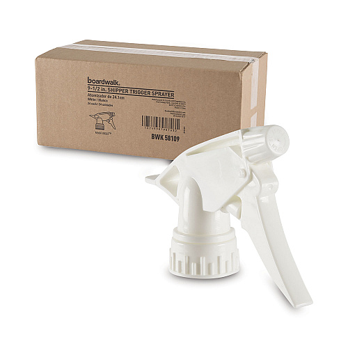 Boardwalk&reg; Trigger Sprayer 300ES f/32 oz. Bottles, White, 24 Sprayers (BWK58109)