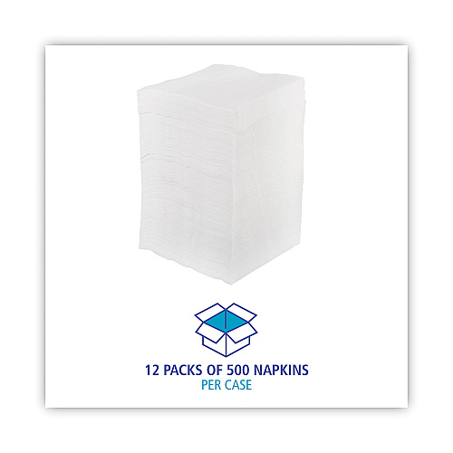 Boardwalk&reg; 1/4-Fold Lunch Napkins, 1-Ply, White, 500 Napkins, 12 Packs (BWK8310W)