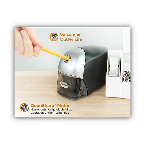 Bostitch QuietSharp Executive Electric Pencil Sharpener, AC-Powered, 4 x 7.5 x 5, Black/Graphite (EPS8HDBLK)