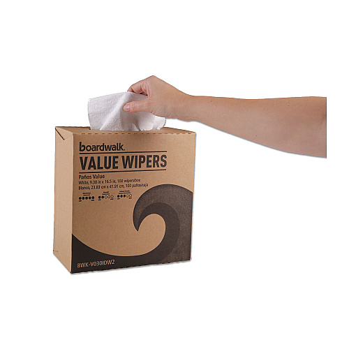 Boardwalk&reg; DRC Wipers, White, 9 1/3 x 16 1/2, 900/Carton (BWKV030IDW2)
