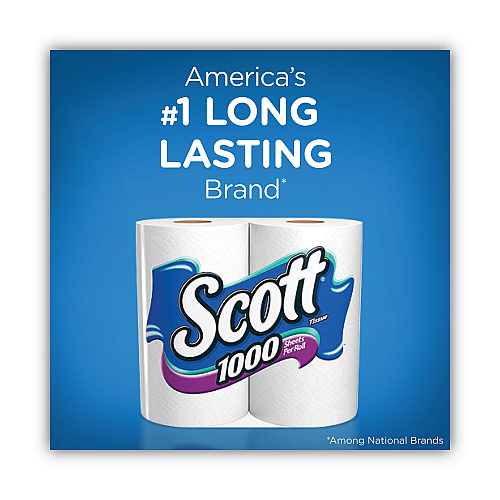 Scott&reg; Standard Toilet Paper Rolls, 1-Ply, 1000 Sheets, 48 Rolls (10060)