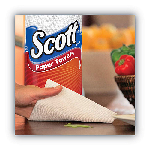 Scott Choose-A-Sheet Mega Kitchen Roll Paper Towels, 1-Ply, 7.31 x 11, White, 108 Sheets/Roll, 15 Rolls/Pack, 2 Packs/Carton (55417)