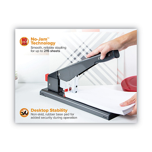 Bostitch Antimicrobial 215-Sheet Extra Heavy-Duty Stapler, 215-Sheet Capacity, Black (00540)
