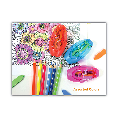 Bostitch Twist-n-Sharp Pencil Sharpener, Two-Hole, 3.91 x 1.5 x 5.88, Randomly Assorted Colors, 6/Pack (PS2ASSTPK)