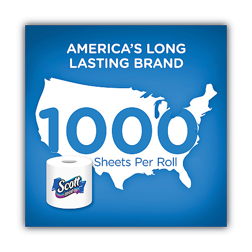Scott&reg; Standard Toilet Paper Rolls, 1-Ply, 1000 Sheets, 48 Rolls (10060)