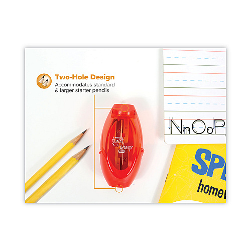 Bostitch Twist-n-Sharp Pencil Sharpener, Two-Hole, 3.91 x 1.5 x 5.88, Randomly Assorted Colors, 6/Pack (PS2ASSTPK)