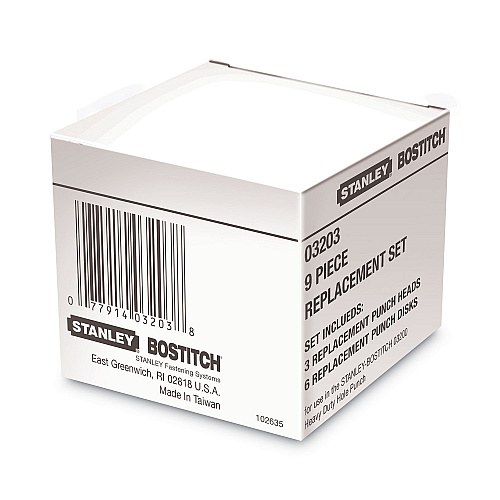 Bostitch 03200 XTreme Duty Replacement Punch Heads and Disc Set, 9/32 Diameter (03203)