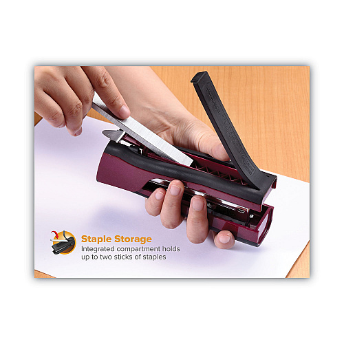 Bostitch Dynamo Stapler, 20-Sheet Capacity, Wine Metallic (B696RMAG)