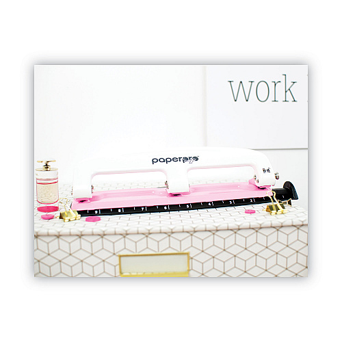 Bostitch 12-Sheet EZ Squeeze InCourage Three-Hole Punch, 9/32" Holes, Pink (2188)