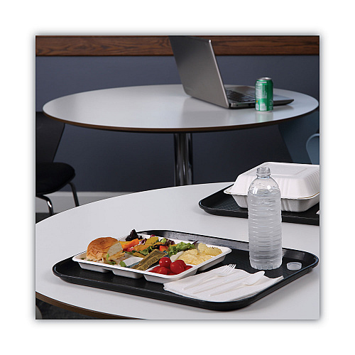 Boardwalk Bagasse Dinnerware, 5-Compartment Tray, 10 x 8, White, 500/Carton (BWKTRAYWF128)