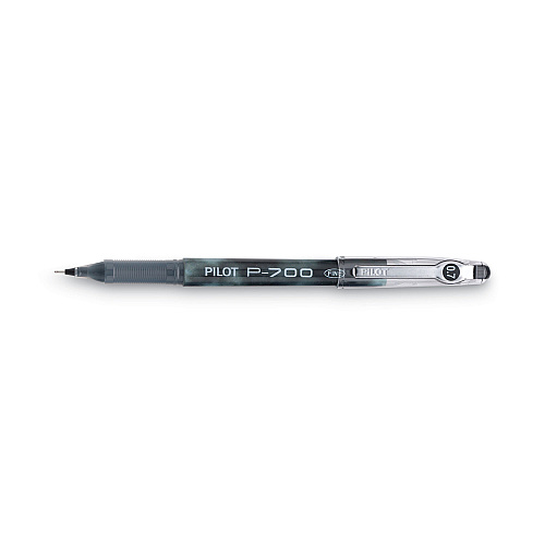 Pilot Precise P-700 Gel Pen, Stick, Fine 0.7 mm, Black Ink, Black Barrel, Dozen (38610)
