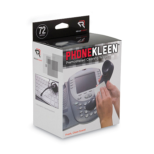 Read Right PhoneKleen Wet Wipes, Cloth, 5 x 5, 72/Box (RR1303)