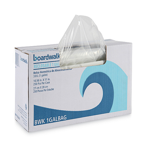 Boardwalk&reg; Resealable 1 Gallon Food Storage Bags, 250 Bags (BWK1GALBAG)