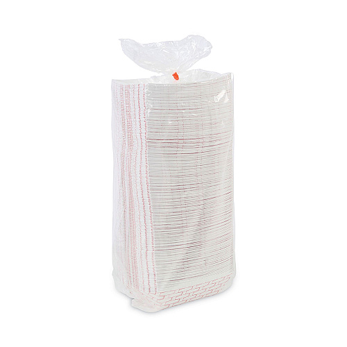 Boardwalk&reg; Paper Food Baskets, 3lb Capacity, Red/White (BWK30LAG300)
