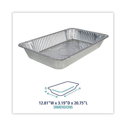 Boardwalk&reg; Full Size Steam Table Pan, Deep, Aluminum, 50 per Ctn (BWKSTEAMFLDP)