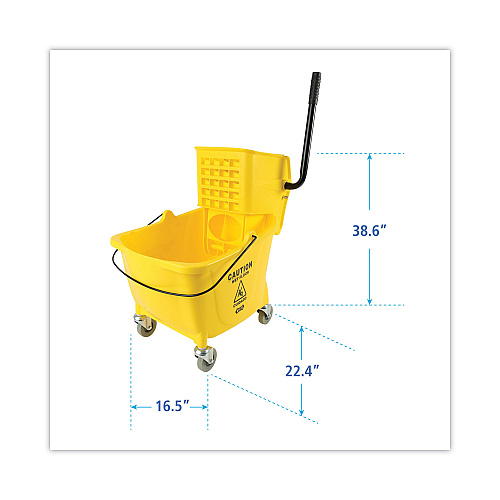 Boardwalk&reg; Pro-Pac Side-Squeeze Wringer/Bucket Combo, Each (BWK2635COMBOYEL)