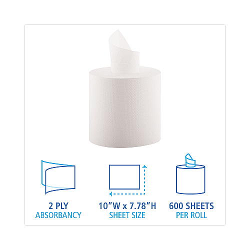 Boardwalk&reg; Center-Pull Paper Hand Towels, 2-Ply, 500-ft., 6 Rolls (BWK6400)