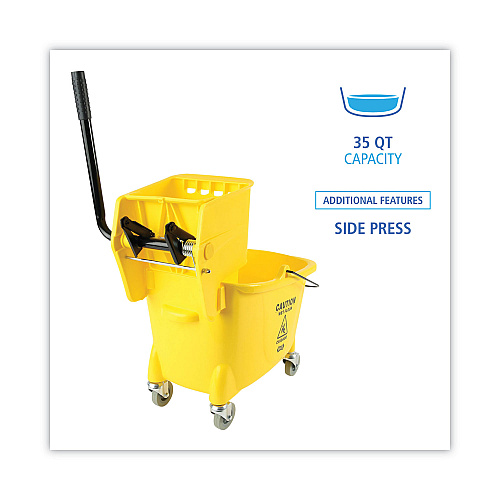 Boardwalk&reg; Pro-Pac Side-Squeeze Wringer/Bucket Combo, Each (BWK2635COMBOYEL)