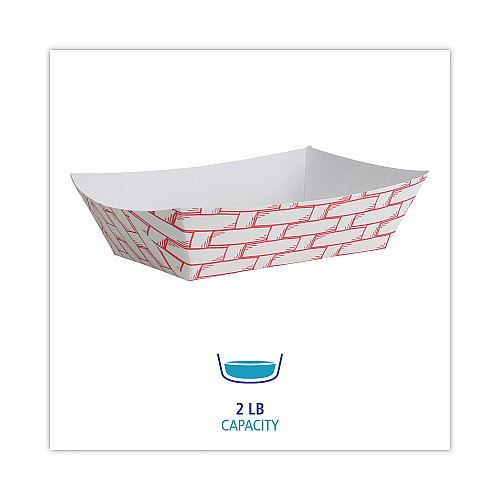 Boardwalk&reg; Paper Food Baskets, Red/White, 1,000 Baskets (BWK30LAG200)
