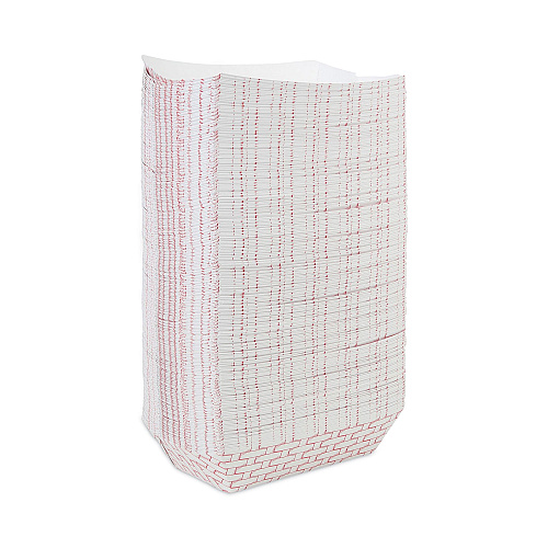 Boardwalk&reg; Paper Food Baskets, 5lb Capacity, Red/White (BWK30LAG500)