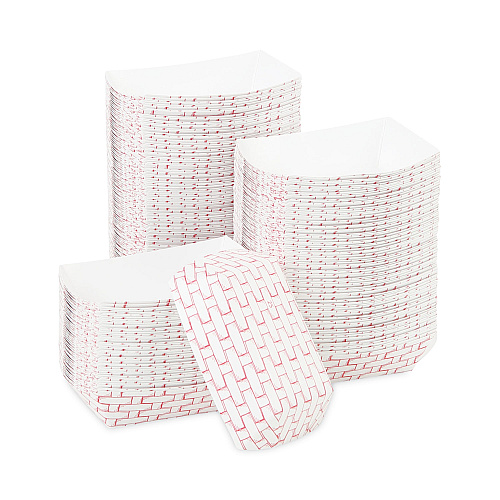 Boardwalk&reg; Paper Food Baskets, 4 oz., Capacity, Red/White, 1000/CT (BWK30LAG025)