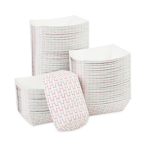 Boardwalk&reg; Paper Food Baskets, 8oz Capacity, Red/White (BWK30LAG050)