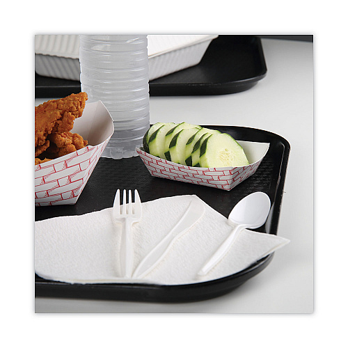 Boardwalk&reg; Paper Food Baskets, 4 oz., Capacity, Red/White, 1000/CT (BWK30LAG025)
