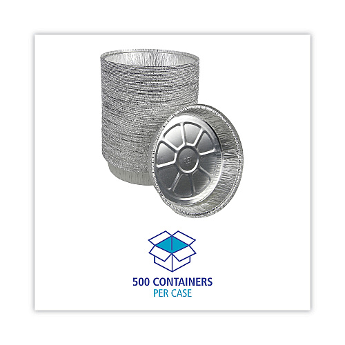 Boardwalk&reg; Round Aluminum To-Go Containers, 500/Carton (BWKROUND9)