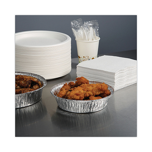 Boardwalk&reg; Aluminum Round Container, 7 in, 500/Carton (BWKROUND7)