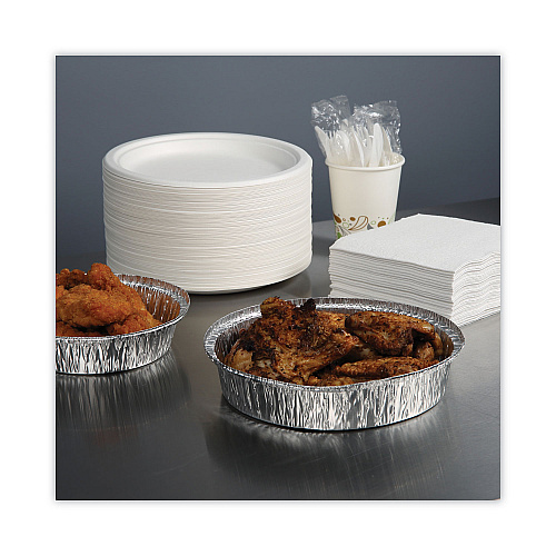 Boardwalk&reg; Round Aluminum To-Go Containers, 500/Carton (BWKROUND9)
