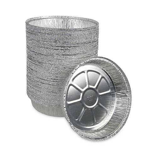 Boardwalk&reg; Round Aluminum To-Go Containers, 500/Carton (BWKROUND9)