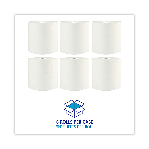 Boardwalk Xtra Roll Towels, 1-Ply, 8" x 800 ft, White, 6 Rolls/Carton (BWK35XTRA)