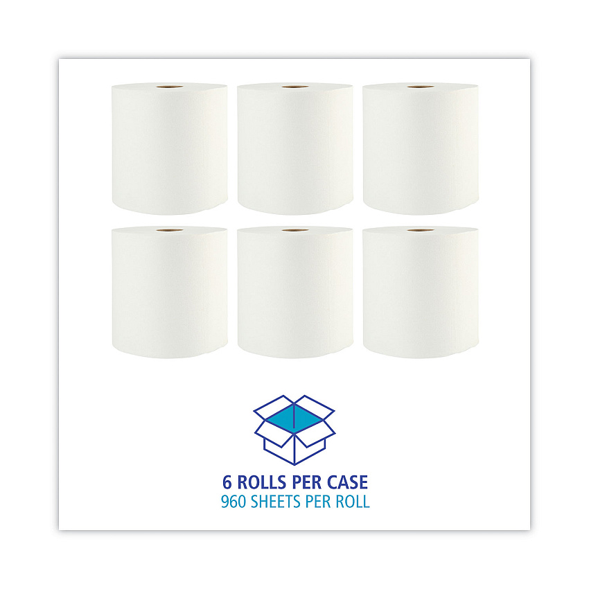 Boardwalk 32GREEN 1-Ply 8 X 800' Green Xtra Roll Towels – Natural, 6 Rolls/Case