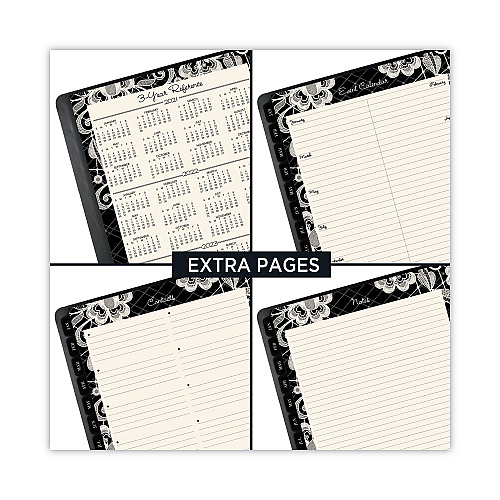 AT-A-GLANCE Lacey Weekly Block Format Professional Appointment Book, Lacey Artwork, 11 x 8.5, Black/White, 13-Month: Jan 2026 to Jan 2027 (541905)