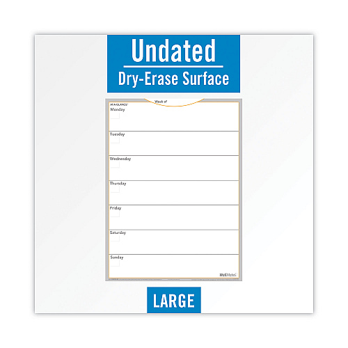 AT-A-GLANCE WallMates Self-Adhesive Dry Erase Weekly Planning Surfaces, 18 x 24, White/Gray/Orange Sheets, Undated (AW503028)