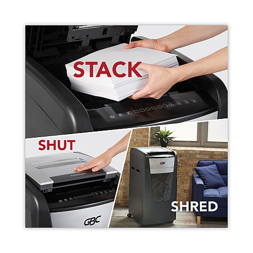GBC AutoFeed+ 600X Super Cross-Cut Office Shredder, 600 Auto/15 Manual Sheet Capacity (WSM1757510)