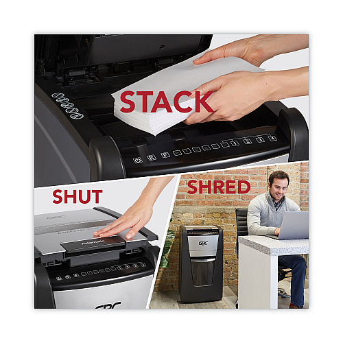 GBC AutoFeed+ 300X Super Cross-Cut Office Shredder, 300 Auto/10 Manual Sheet Capacity (WSM1757608)