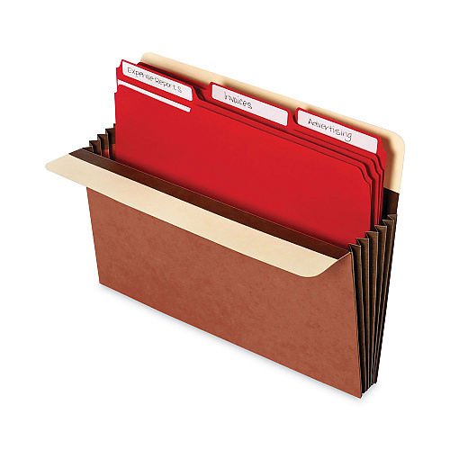 Universal Redrope Expanding File Pockets, 7" Expansion, Letter Size, Brown, 5/Box (UNV17562)