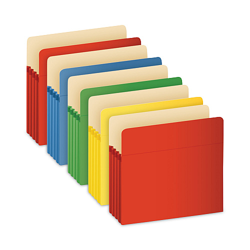 Universal Redrope Expanding File Pockets, 3.5" Expansion, Letter Size, Assorted Colors, 5/Box (UNV13562)