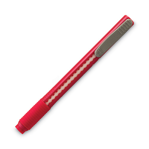 Pentel Clic Eraser Grip Eraser, For Pencil Marks, White Eraser, Randomly Assorted Barrel Color, 3/Pack (ZE21BP3K6)
