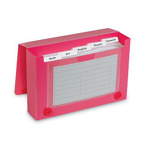 C-Line Index Card Case, Holds 100 3 x 5 Cards, 5.38 x 1.25 x 3.5, Polypropylene, Assorted Colors (58335)