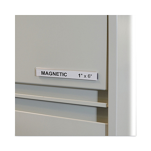 C-Line HOL-DEX Magnetic Shelf/Bin Label Holders, Side Load, 1 x 6, Clear, 10/Box (87227)
